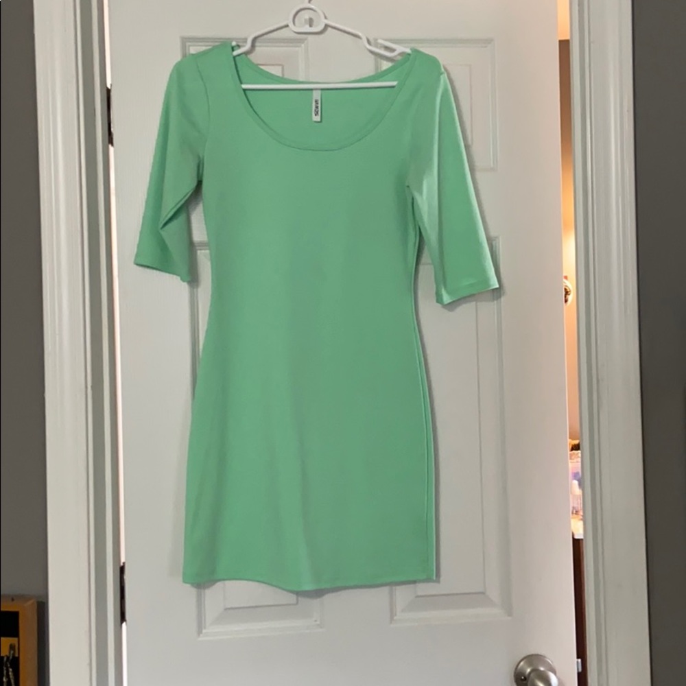 Slim fitting sea foam green dress